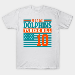 Miami Dolphins Tyreek Hill 10 American Flag Football T-Shirt